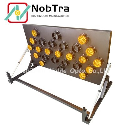 Solar Battery LED Arrow Sign Board with 25 Amber LEDs for Vehicle or Trailer Mount