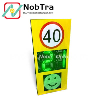 Solar LED Radar Speed Sign with 300+ Meter Visibility Red And Green