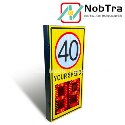 LED Display Type Radar Feedback Sign Solar featuring 60 Watt Solar Panel and Solar 12V or AC 220V Power Source for Road Monitoring