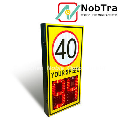 LED Display Type Radar Feedback Sign Solar featuring 60 Watt Solar Panel and Solar 12V or AC 220V Power Source for Road Monitoring