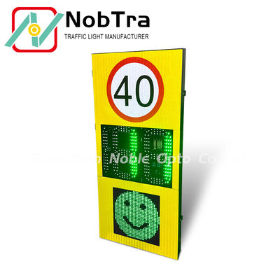 IP54 Weatherproof Solar Powered Radar Speed Signs Featuring Overspeed Value Setting 1 to 199 and Brightness 10 for Speed Control
