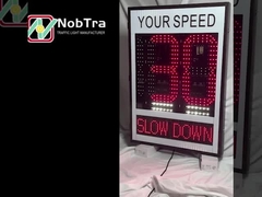 Signo de límite de velocidad del radar Rojo Verde Signo de velocidad de advertencia